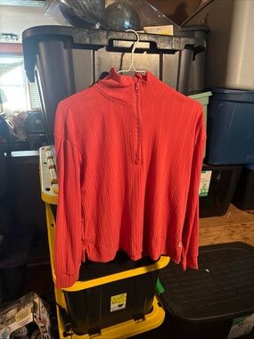 Pro player Red Ribbed Half-Zip Women’s Sweater small